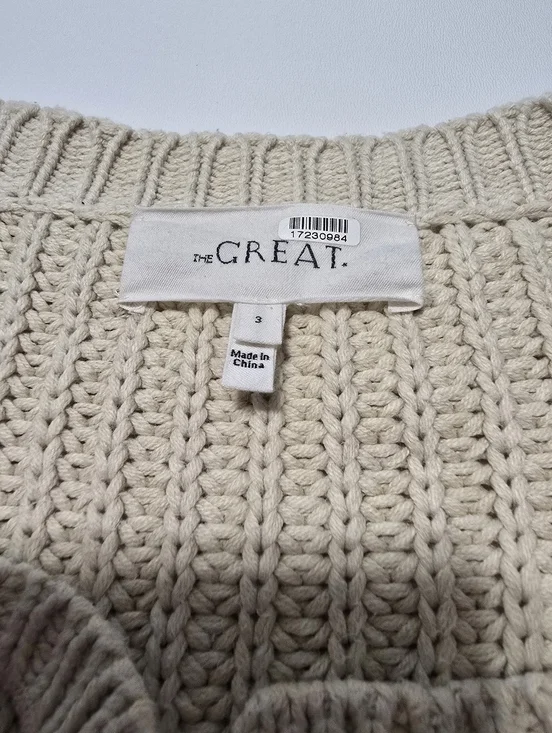 The Great. Collegiate Cardigan Knit Crew Neck Long Sleeve Size L - Picture 5 of 9